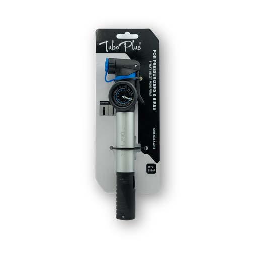 AIR PUMP WITH PRESSURE GAUGE 22 CM - ALUMINUM - MAX. 80 PSI